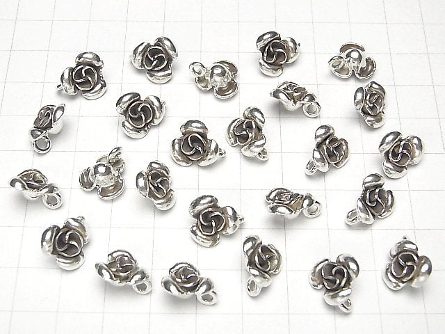 Karen Silver Flower Charm 11x11x5.5mm 1pc