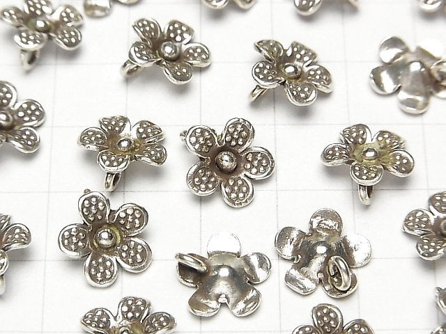 Karen Hill Tribe silver flower charm 12 x 12 x 3 mm 1 pc $2.19!