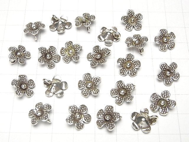 Karen Hill Tribe silver flower charm 12 x 12 x 3 mm 1 pc $2.19!