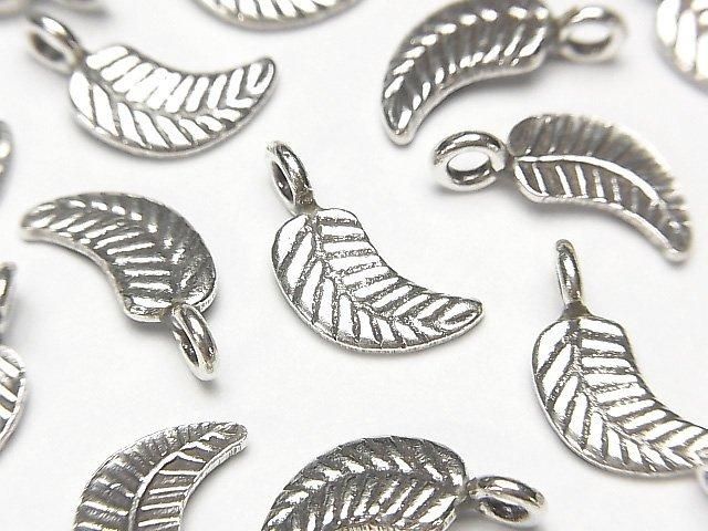 Karen Silver Leaf Charm 15x7x1.5mm 1pc
