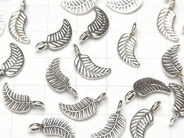 Karen Silver Leaf Charm 15x7x1.5mm 1pc