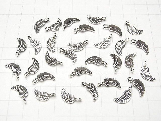 Karen Silver Leaf Charm 15x7x1.5mm 1pc