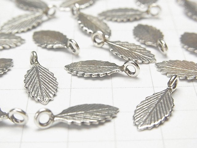 Karen Silver Leaf Charm 19x8x1mm 1pc