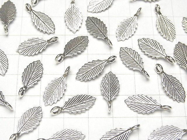 Karen Silver Leaf Charm 19x8x1mm 1pc