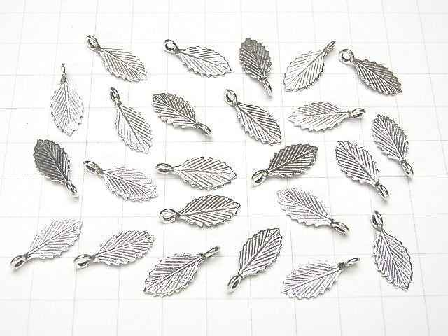 Karen Silver Leaf Charm 19x8x1mm 1pc