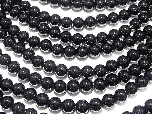[Video] Onyx Round 8mm [2mm hole] 1strand beads (aprx.14inch / 34cm)