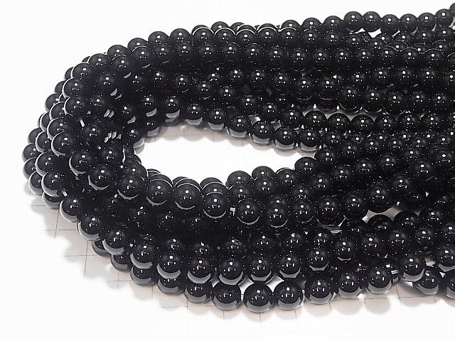 [Video] Onyx Round 8mm [2mm hole] 1strand beads (aprx.14inch / 34cm)
