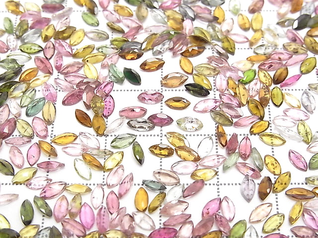 [Video]High Quality Multicolor Tourmaline AAA Loose Stone Marquise Faceted 5x2.5mm 10pcs