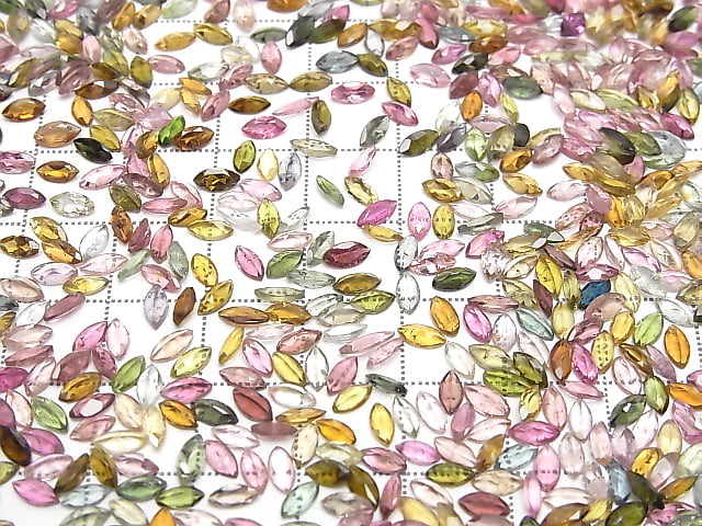 [Video]High Quality Multicolor Tourmaline AAA Loose Stone Marquise Faceted 5x2.5mm 10pcs