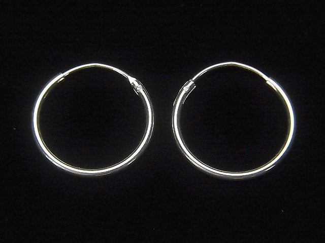 Silver925 hoop earrings [12mm][14mm][16mm][18mm][20mm] 2 pairs (4 pieces)