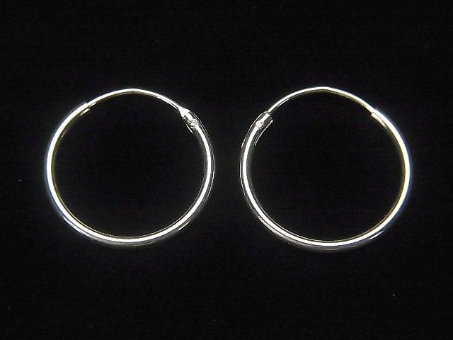 925純銀圈形耳環 [12毫米][14毫米][16毫米][18毫米][20毫米] 1對 (2隻)