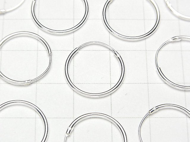 Silver925 hoop earrings [12mm][14mm][16mm][18mm][20mm] 2 pairs (4 pieces)