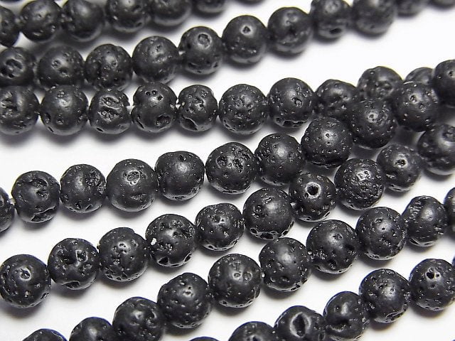 Lava, Round Natural Beads