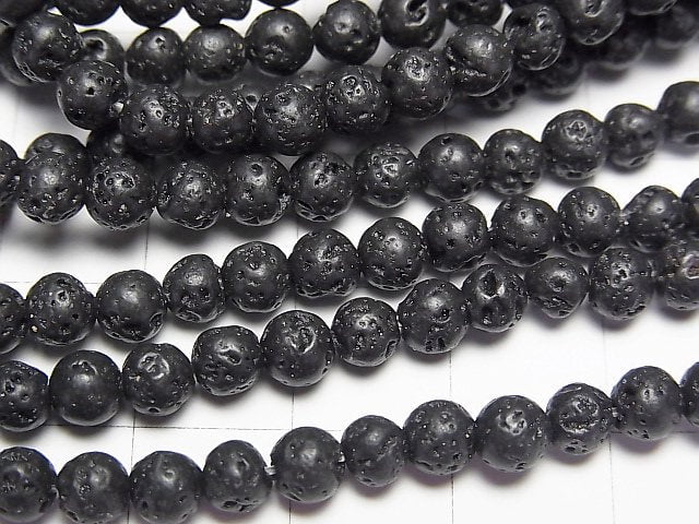 1strand $2.79! Black Lava Round 4-5mm 1strand beads (aprx.15inch / 37cm)