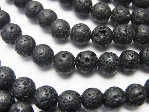 Lava, Round Natural Beads