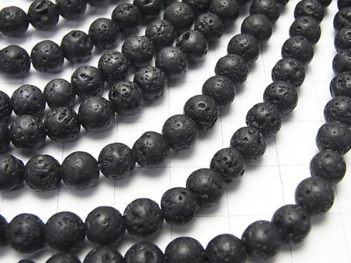 1strand $3.79! Black Lava Round 6mm 1strand beads (aprx.15inch / 37cm)