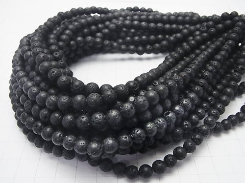 1strand $3.79! Black Lava Round 6mm 1strand beads (aprx.15inch / 37cm)