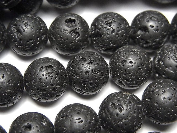 Black Lava Round 12mm 1strand beads (aprx.14inch/34cm)