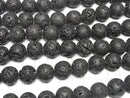Black Lava Round 14mm 1strand beads (aprx.15inch/36cm)