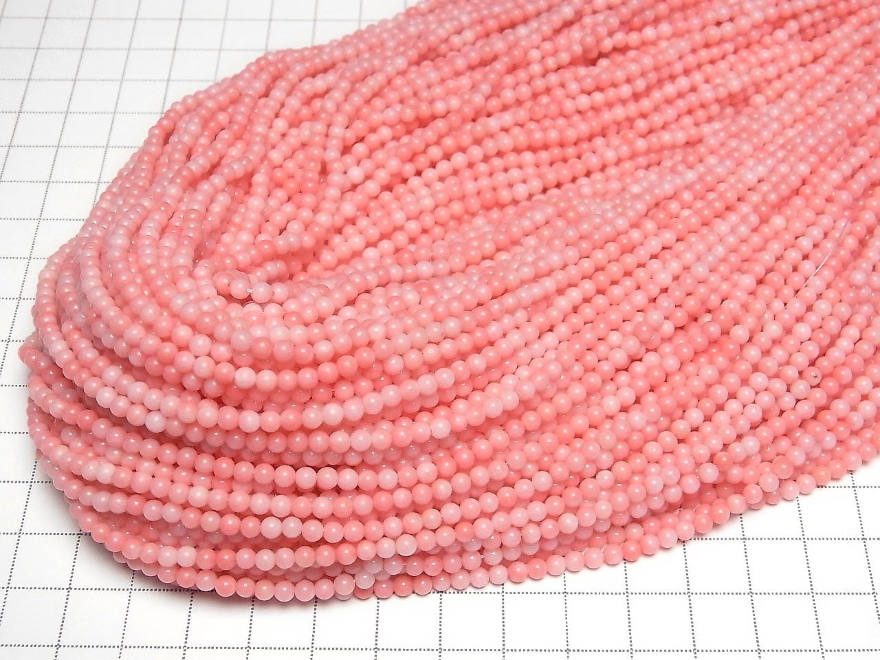 Pink Coral (Dyed) Round 3mm 1strand beads (approx. 15 inches/37 cm)