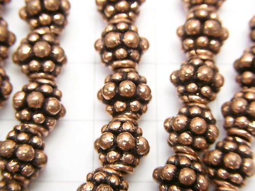 Copper  Roundel 8x8x8mm Oxidized Finish  half or 1strand beads (aprx.7inch/18cm)