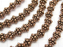 Copper  Rondelle 8x8x8mm Oxidized Finish  half or 1strand beads (aprx.7inch/18cm)