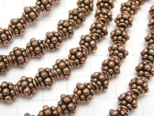 Copper  Roundel 8x8x8mm Oxidized Finish  half or 1strand beads (aprx.7inch/18cm)