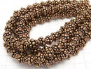 Copper  Rondelle 8x8x8mm Oxidized Finish  half or 1strand beads (aprx.7inch/18cm)