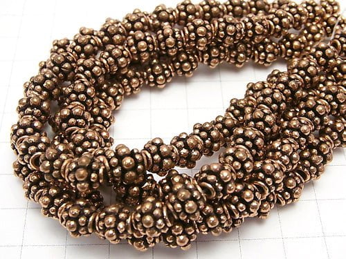 Copper  Roundel 8x8x8mm Oxidized Finish  half or 1strand beads (aprx.7inch/18cm)