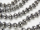 Copper Rondelle 8 x 8 x 7 mm Silver Coating Oxidized Finish half or 1 strand beads (aprx.7 inch / 18 cm)