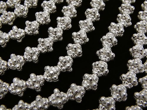 Copper Rondelle 8 x 8 x 8 mm Silver coating half or 1 strand beads (aprx.7 inch / 18 cm)