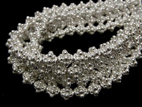 Copper Rondelle 8 x 8 x 8 mm Silver coating half or 1 strand beads (aprx.7 inch / 18 cm)
