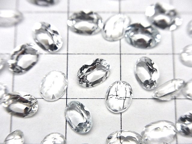 [Video]High Quality White Topaz AAA Loose stone Oval Faceted 7x5mm 5pcs