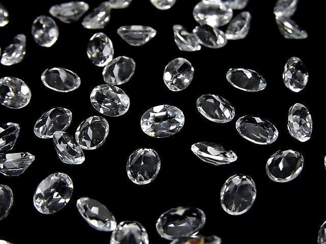 [Video]High Quality White Topaz AAA Loose stone Oval Faceted 7x5mm 5pcs