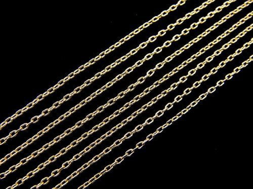 [K10 Yellow Gold] Bracelet Cable Chain 1pc beads (aprx.7inch/17cm)