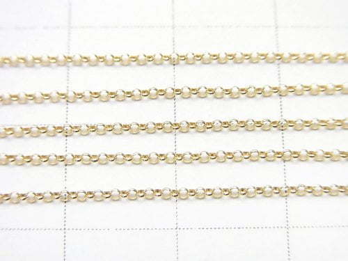[Video][K10 Yellow Gold] Bracelet Rolo Chain 1pc beads (aprx.7inch/17cm)
