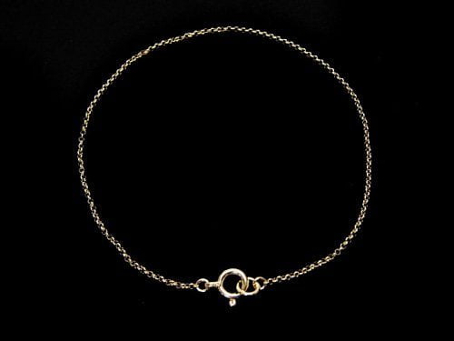 [Video][K10 Yellow Gold] Bracelet Rolo Chain 1pc beads (aprx.7inch/17cm)