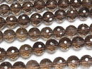 High Quality!  Smoky Quartz AAA+ 128Faceted Round 12mm "Special cut" 1/4 or 1strand