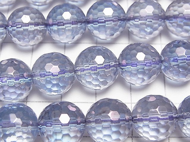 [Video] Cosmo Aura Crystal Quartz  128Faceted Round 12mm 1/4 or 1strand beads (aprx.15inch/38cm)