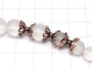 Copper Bead cap 9x9x4mm Oxidized Finish 1/4 or 1strand beads (aprx.7inch/18cm)