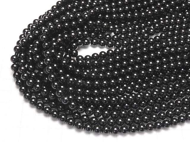 Black Tourmaline AAA- Round 6mm 1strand beads (aprx.15inch / 38cm)