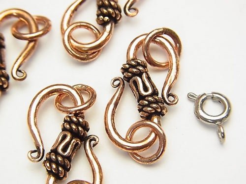 Design with Copper Jump Ring S Hook 21x11x3mm Oxidized Finish 4pcs $2.79