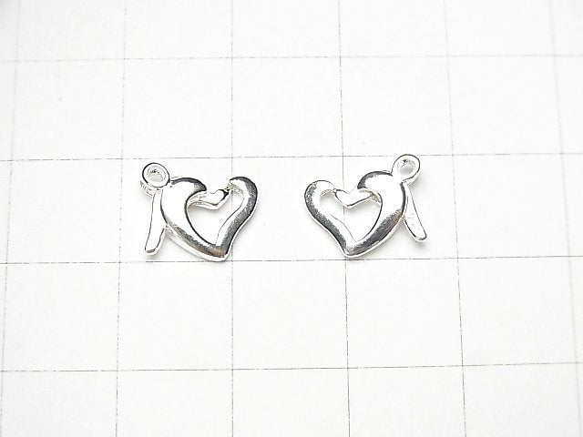 Silver925 Spring Ring 8x11x3mm Heart 2pcs