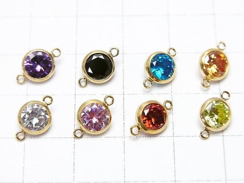 Available in 8 colors! 14KGF Charm w/CZ Both Side 11x7x3.5mm 1pc