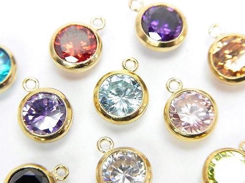 Erhältlich in 10 Farben! 14KGF Charm mit CZ 8x7x3mm 1 Stück