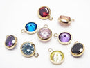 Available in 10 colors! 14KGF Charm with CZ 8x7x3mm 1pc