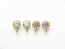 14KGF Earstuds Earrings  w/CZ 12x7x5mm 1pair