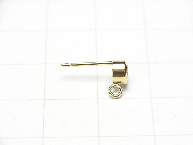 14KGF Earstuds Earrings  w/CZ 12x7x5mm 1pair