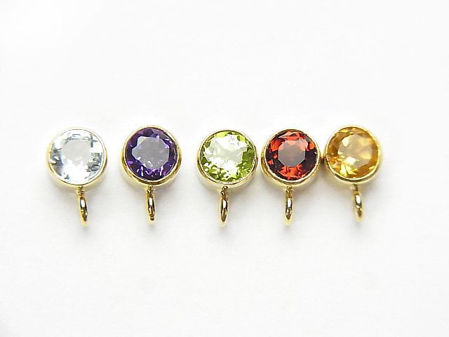 Available in 5 types! 14KGF Earstuds Earrings w/Gems 12x7x5mm 1pair