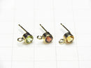 Available in 5 types! 14KGF Earstuds Earrings w/Gems 12x7x5mm 1pair